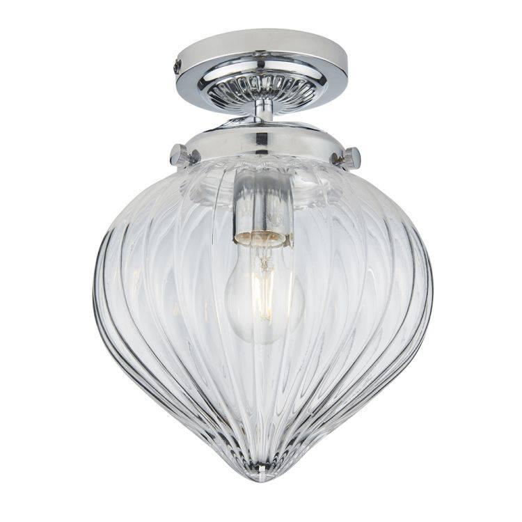 Cheston Flush Ceiling Light Chrome Plated - Comet Lighting