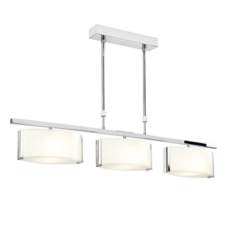 Clef 3-Light Bar Semi Flush Ceiling Light Chrome - Comet Lighting