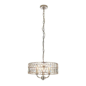Clifton 3lt Pendant Ceiling Light Bright Nickel - Comet Lighting