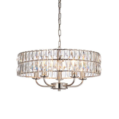 Clifton 5lt Pendant Ceiling Light Bright Nickel - Comet Lighting