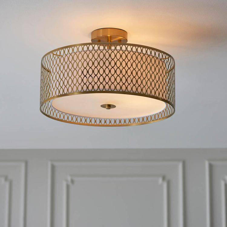 Cordero 3Lt Flush Ceiling Light Gold - Comet Lighting