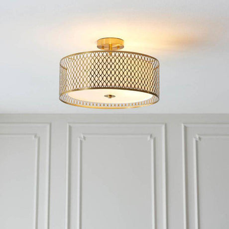 Cordero 3Lt Flush Ceiling Light Gold - Comet Lighting