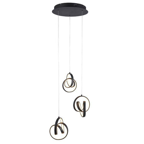 Cosma 3Lt LED Multi-Drop Ceiling Light Black - Comet Lighting