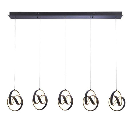 Cosma 5Lt LED Pendant Ceiling Light Black - Comet Lighting