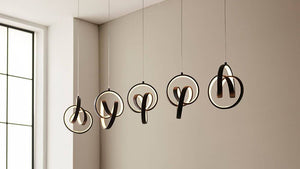 Cosma 5Lt LED Pendant Ceiling Light Black - Comet Lighting
