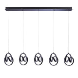 Cosma 5Lt LED Pendant Ceiling Light Black - Comet Lighting