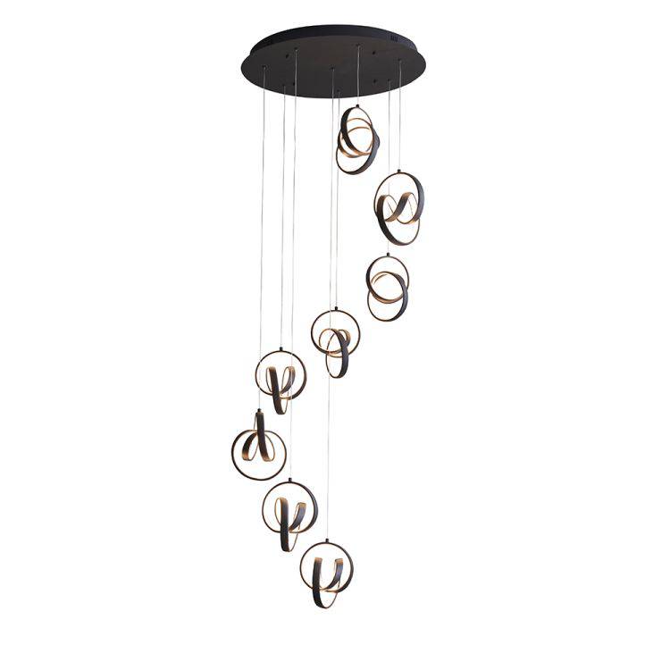 Cosma 8Lt LED Multi-Drop Ceiling Light Black - Comet Lighting