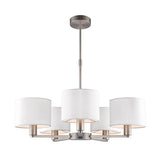 Daley 5-Light Pendant Ceiling Light & White Shades - Comet Lighting