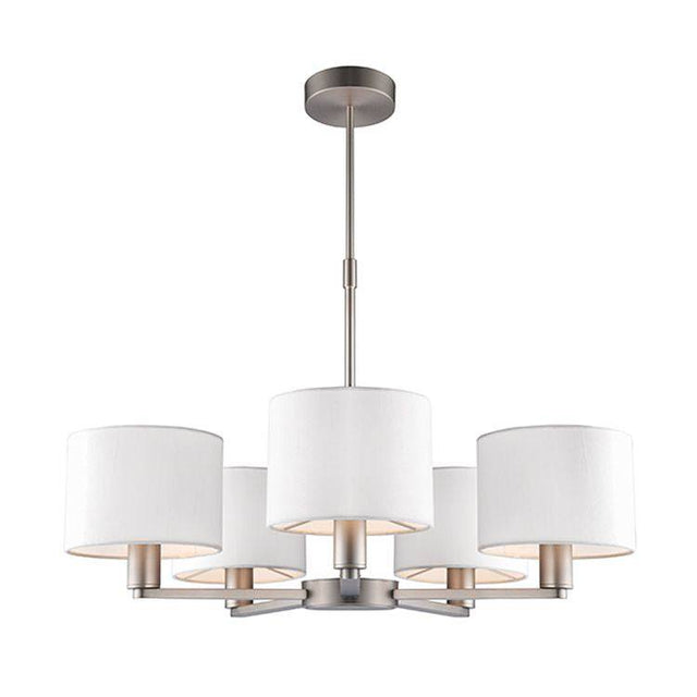 Daley 5-Light Pendant Ceiling Light & White Shades - Comet Lighting