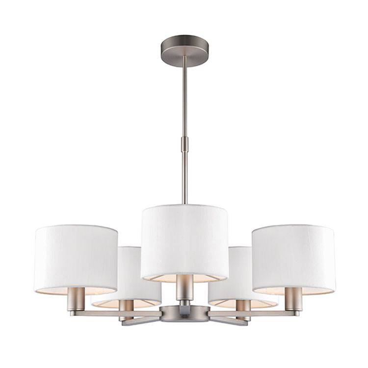 Daley 5-Light Pendant Ceiling Light & White Shades - Comet Lighting