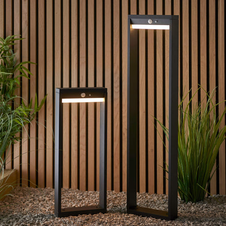 Dannah Solar Post Light Black w/ PIR - Comet Lighting