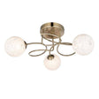 Delos 3lt Semi Flush Ceiling Light Antique Brass - Comet Lighting