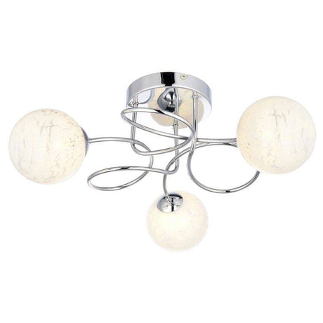 Delos 3lt Semi Flush Ceiling Light Chrome - Comet Lighting