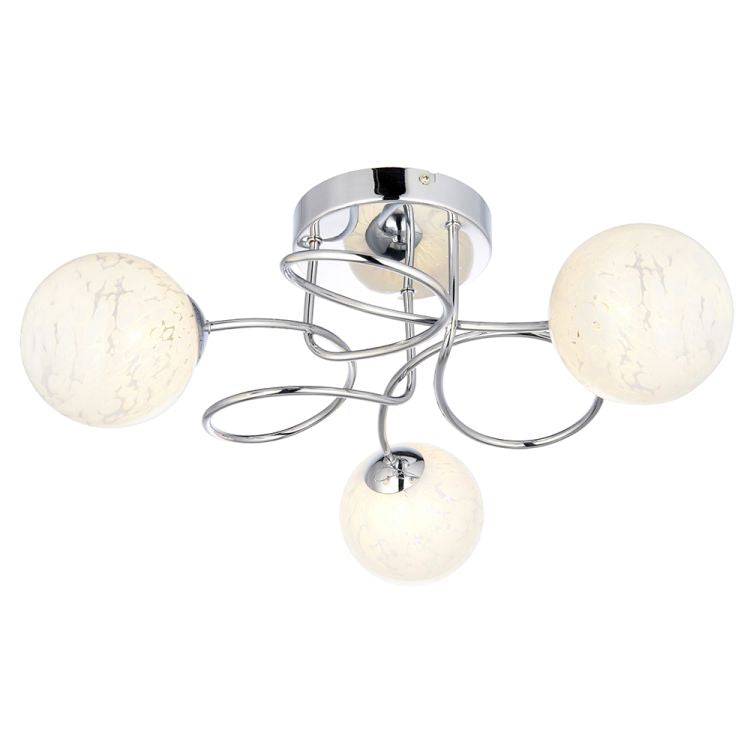 Delos 3lt Semi Flush Ceiling Light Chrome - Comet Lighting