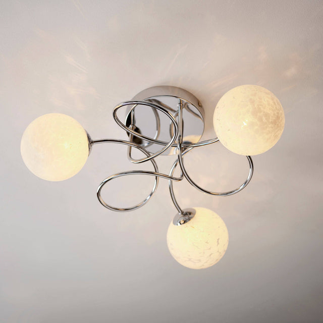 Delos 3lt Semi Flush Ceiling Light Chrome - Comet Lighting