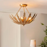 Delphine 3Lt Flush Ceiling Light Gold Leaf - Comet Lighting