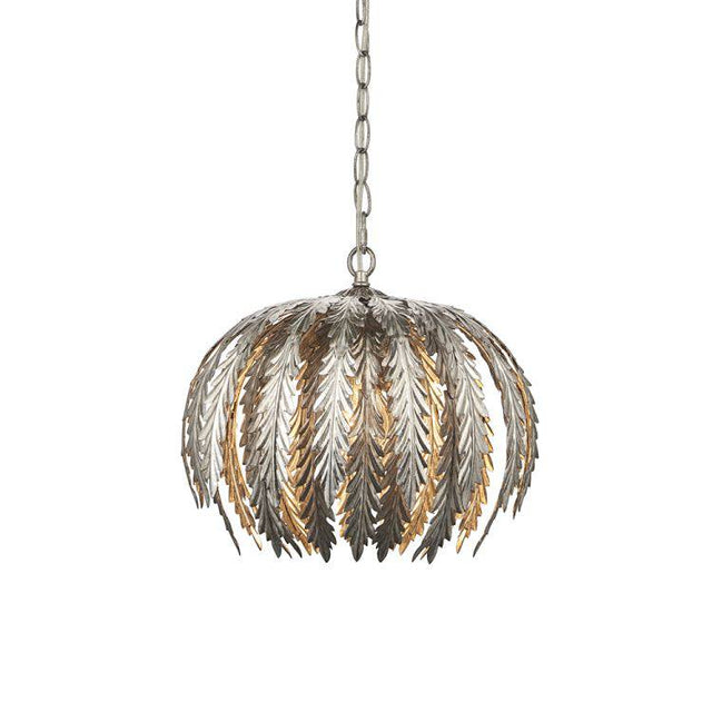 Delphine Small Pendant Ceiling Light Silver Leaf - Comet Lighting