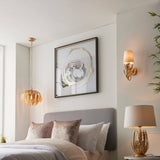 Delphine Table Lamp Gold Leaf w/ Ivory Shade - Comet Lighting