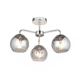 Dimple 3Lt Semi-Flush Ceiling Light Chrome - Comet Lighting