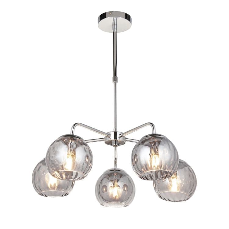 Dimple 5Lt Pendant Ceiling Light Chrome - Comet Lighting