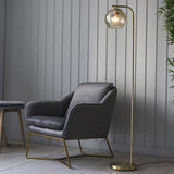 Dimple Floor Lamp Champagne Glass Shade - Comet Lighting