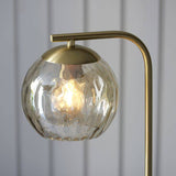 Dimple Floor Lamp Champagne Glass Shade - Comet Lighting