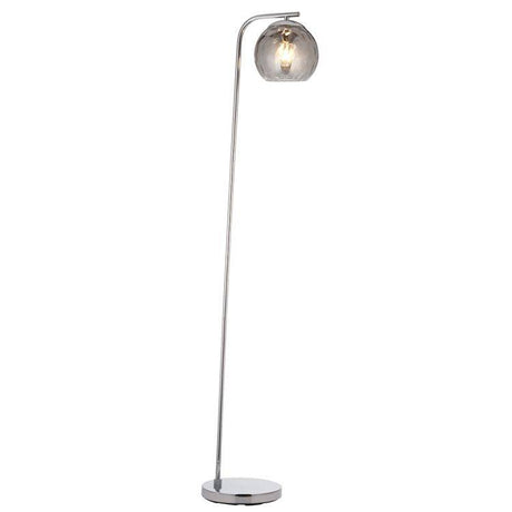 Dimple Floor Lamp Smokey Glass Shade - Comet Lighting