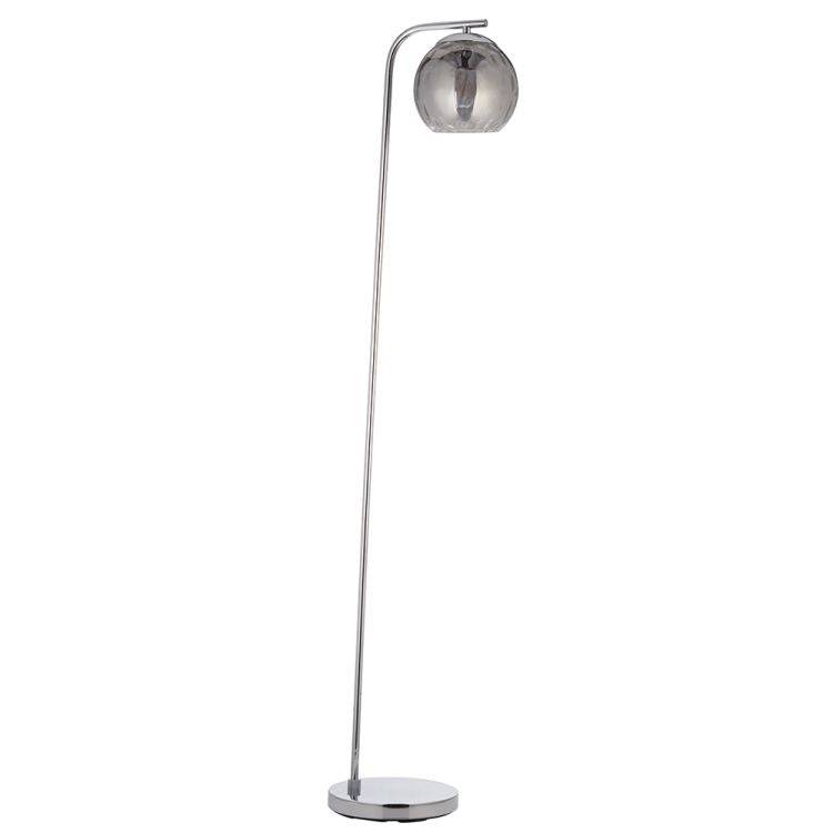 Dimple Floor Lamp Smokey Glass Shade - Comet Lighting