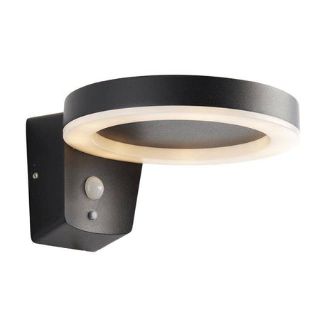 Ebro Solar Wall Light Black w/ PIR - Comet Lighting