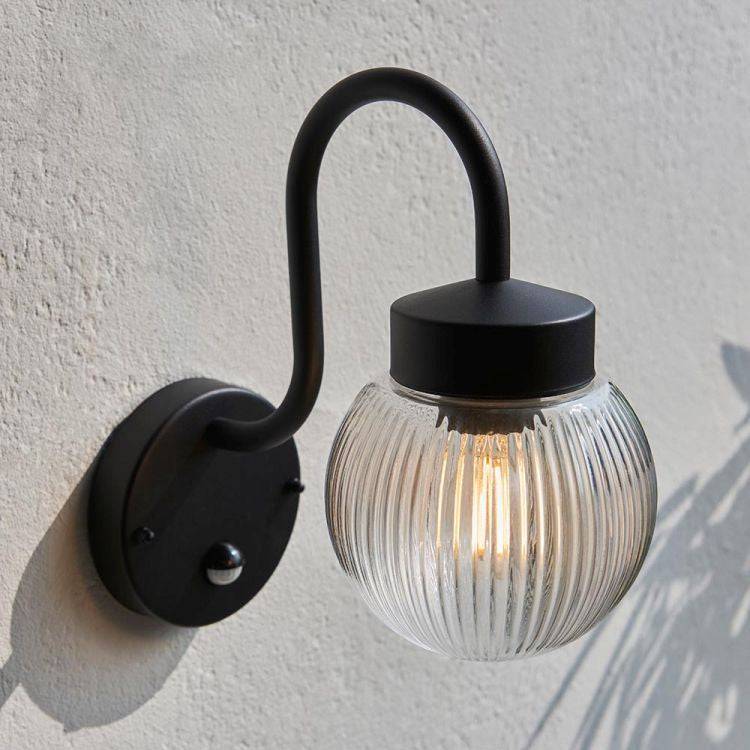 Eldon Wall Light Black w/ PIR - Comet Lighting