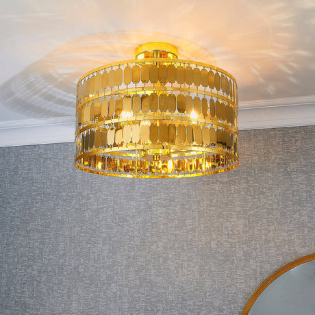 Eldora 3-Light Flush Ceiling Light Gold - Comet Lighting