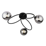 Ellipse 3Lt Semi-Flush Ceiling Light Satin Black - Comet Lighting