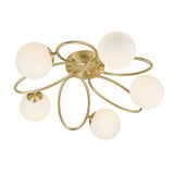 Ellipse 5Lt Semi-Flush Ceiling Light Satin Brass - Comet Lighting