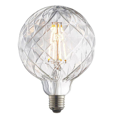 Endon E27 LED Filament Large Facet 125mm Globe 4w 2200k 450lm - Comet Lighting