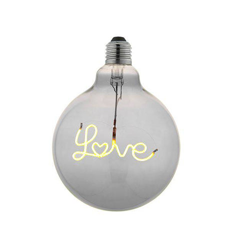 Endon E27 LED Filament Love Down 120mm Globe Smoked 2w 2200k 70lm - Comet Lighting