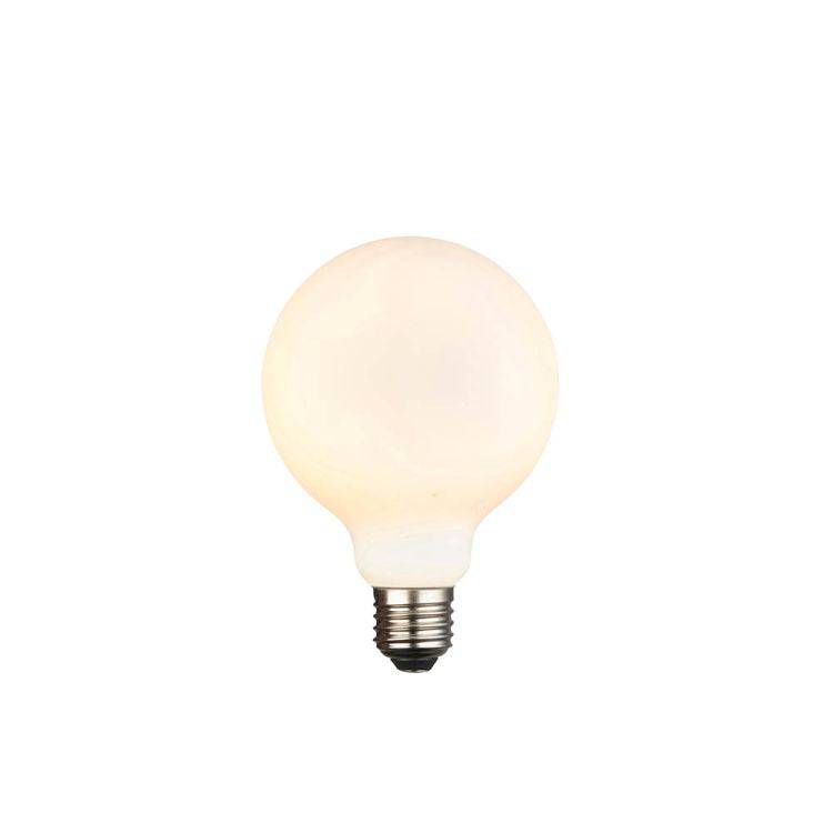 Endon E27 LED Filament Opaline 95mm Globe 12w 3000k 1400lm Dimmable - Comet Lighting