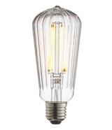 Endon E27 LED Filament Ribbed Pear Shaped 4w 2200k 450lm - Comet Lighting