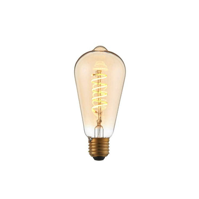 Endon E27 LED Filament Twist Pear Shaped Amber 4w 2200k 280lm Dimmable - Comet Lighting