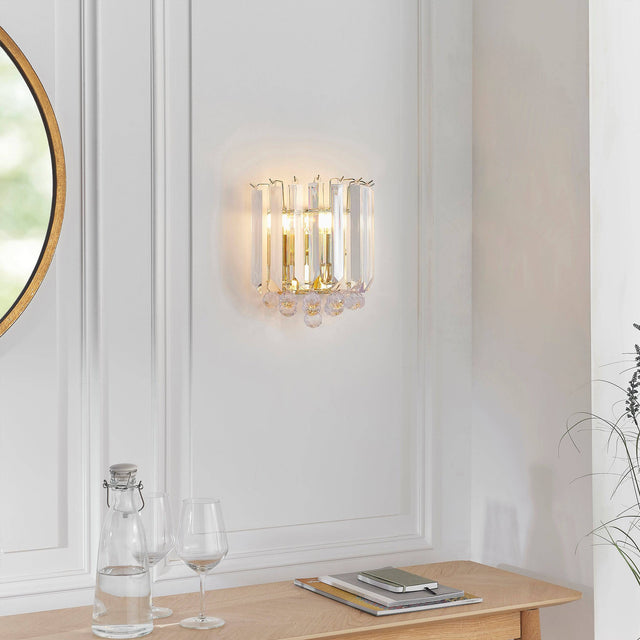 Fargo 2-Light Wall Light Brass Effect - Comet Lighting