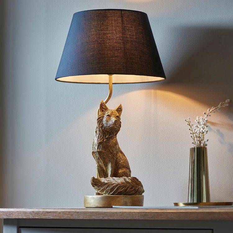 Fox Table Lamp Vintage Gold - Comet Lighting