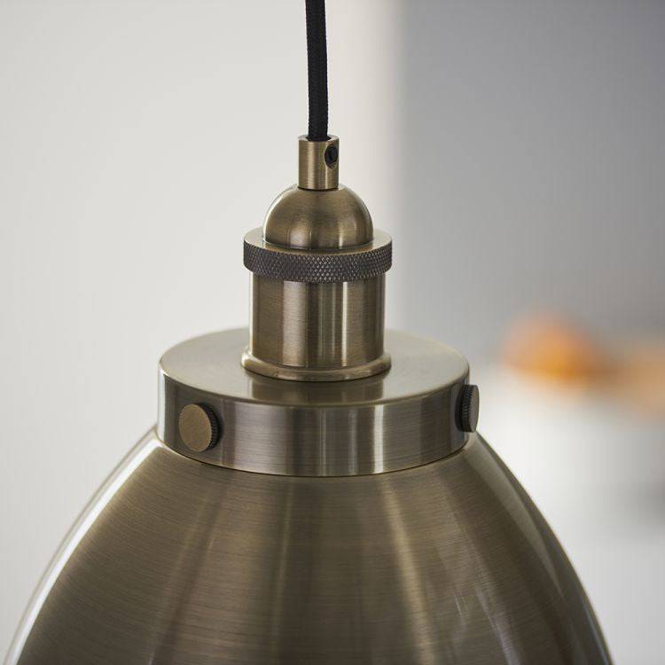 Franklin Small Pendant Ceiling Light Antique Brass - Comet Lighting