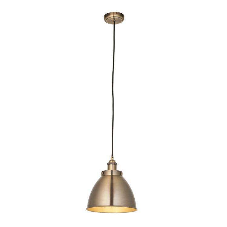 Franklin Small Pendant Ceiling Light Antique Brass - Comet Lighting