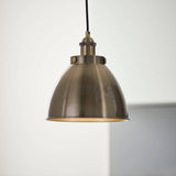 Franklin Small Pendant Ceiling Light Antique Brass - Comet Lighting