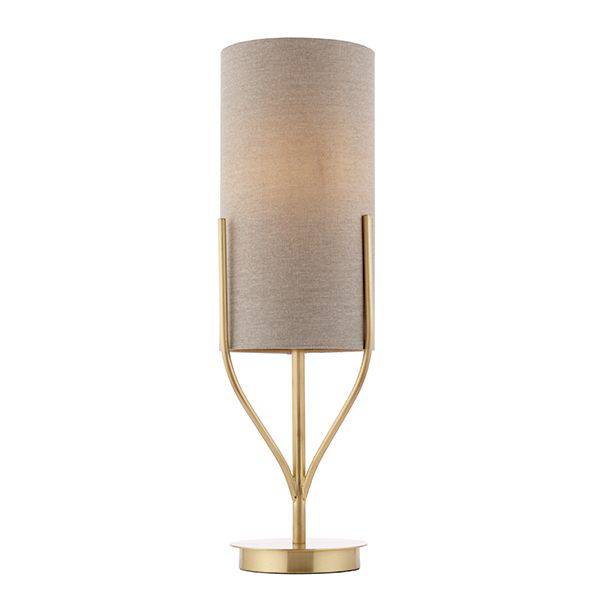 Fraser Table Lamp Satin Brass - Comet Lighting