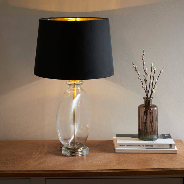 Gideon Table Lamp with Black Shade - Comet Lighting