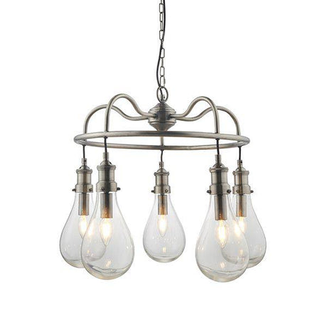 Hadassa 5-Light Pendant Ceiling Light Antique Nickel - Comet Lighting