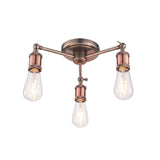 Hal 3-Light Semi Flush Ceiling Light Pewter/Copper - Comet Lighting