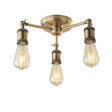 Hal 3Lt Semi-Flush Ceiling Light Antique Brass - Comet Lighting