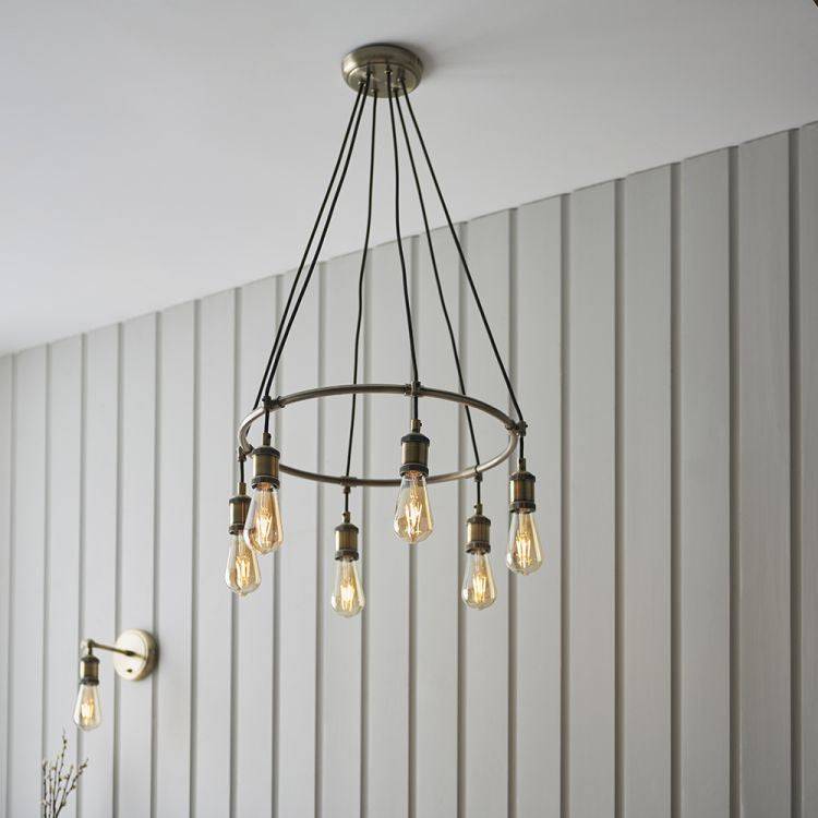 Hal 6Lt Pendant Ceiling Light Antique Brass - Comet Lighting