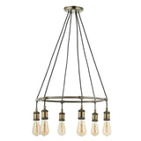 Hal 6Lt Pendant Ceiling Light Antique Brass - Comet Lighting